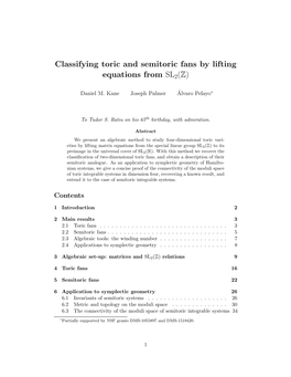 Classifying Toric and Semitoric Fans by Lifting Equations from SL 2
