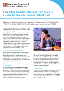 Supporting Candidates Learning from Home to Prepare for Computer-Based Practical Tests