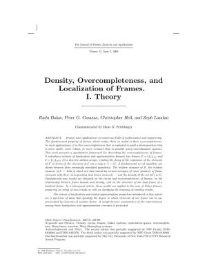 Density, Overcompleteness, and Localization of Frames