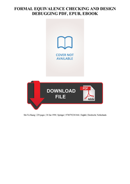 Ebook Download Formal Equivalence Checking and Design Debugging