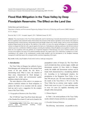 Flood Risk Mitigation in the Tisza Valley by Deep Floodplain Reservoirs: the Effect on the Land Use