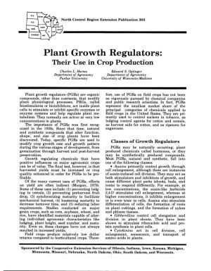 Plant Growth Regulators: Their Use in Crop Production