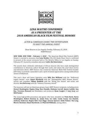 Lena Waithe Confirmed As a Presenter at the 2018 American Black Film Festival Honors