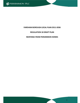 Fareham Borough Local Plan 2011-2036 Regulation 18 Draft Plan