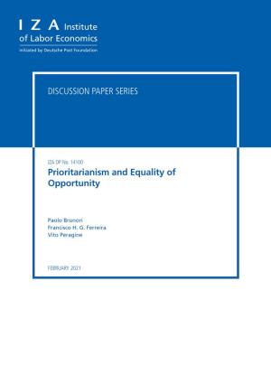 Prioritarianism and Equality of Opportunity