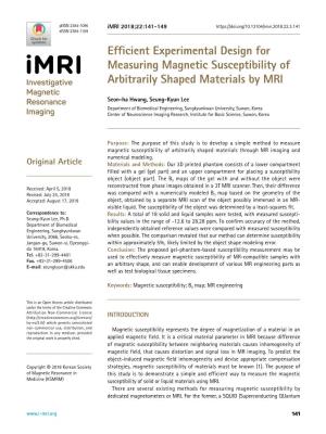 Efficient Experimental Design for Measuring Magnetic Susceptibility of Arbitrarily Shaped Materials by MRI