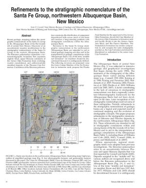 Refinements to the Stratigraphic Nomenclature of the Santa Fe Group, Northwestern Albuquerque Basin, New Mexico
