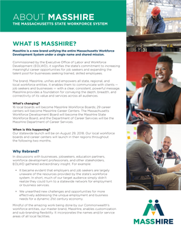 About Masshire the Massachusetts State Workforce System