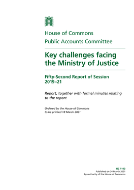 Key Challenges Facing the Ministry of Justice