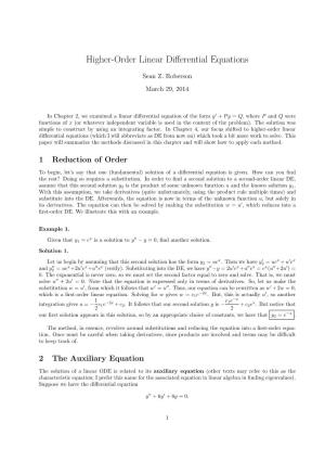 Higher-Order Linear Differential Equations