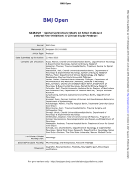 For Peer Review Only - Page 1 of 33 BMJ Open