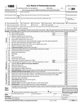 Form 1065, U.S. Return of Partnership Income
