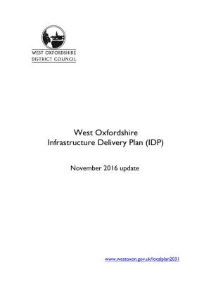 West Oxfordshire Infrastructure Delivery Plan (IDP)