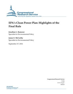 EPA's Clean Power Plan: Highlights of the Final Rule