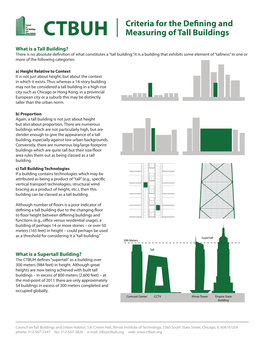 CTBUH Criteria for the Defining and Measuring of Tall Buildings