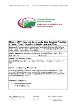 Review of Primary and Community Care Services Provided in North Wales