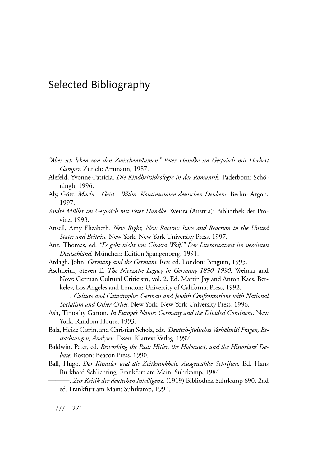 Selected Bibliography