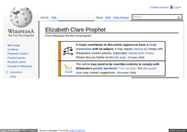 Elizabeth Clare Prophet from Wikipedia, the Free Encyclopedia