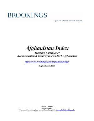 Afghanistan Index Tracking Variables of Reconstruction & Security in Post-9/11 Afghanistan