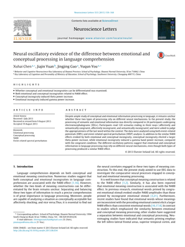 Neural Oscillatory Evidence of the Difference Between Emotional And