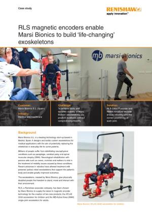 RLS Magnetic Encoders Enable Marsi Bionics to Build ‘Life-Changing’ Exoskeletons