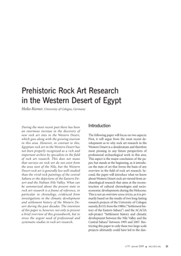 Prehistoric Rock Art Research in the Western Desert of Egypt Heiko Riemer, University of Cologne, Germany