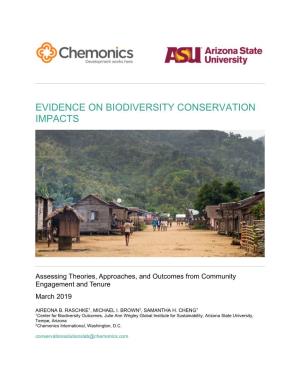 Evidence on Biodiversity Conservation Impacts