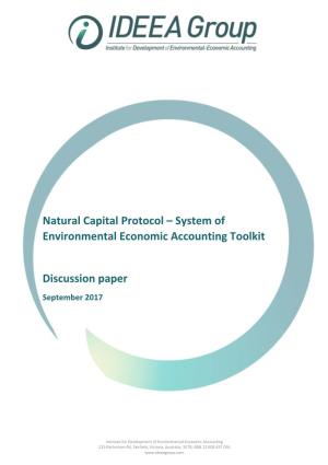 System of Environmental Economic Accounting Toolkit Discussion Paper