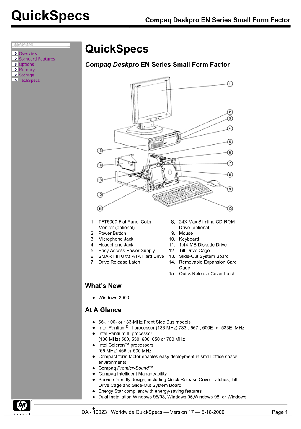 Compaq Deskpro EN Series Small Form Factor