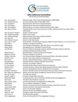 Ohio Advisory Committee *Indicates Veteran of the United States Military