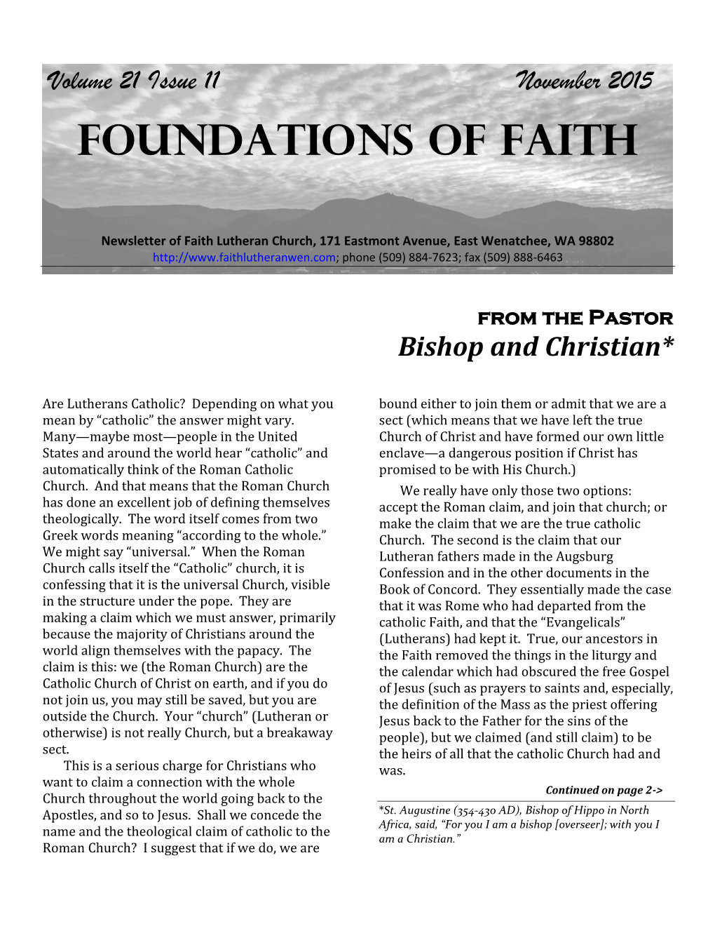 Foundations of Faith