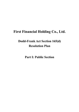 First Financial Holding Co., Ltd
