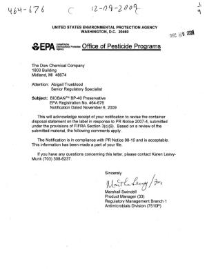 U.S. EPA, Pesticide Product Label, BIOBAN BP-40 PRESERVATIVE