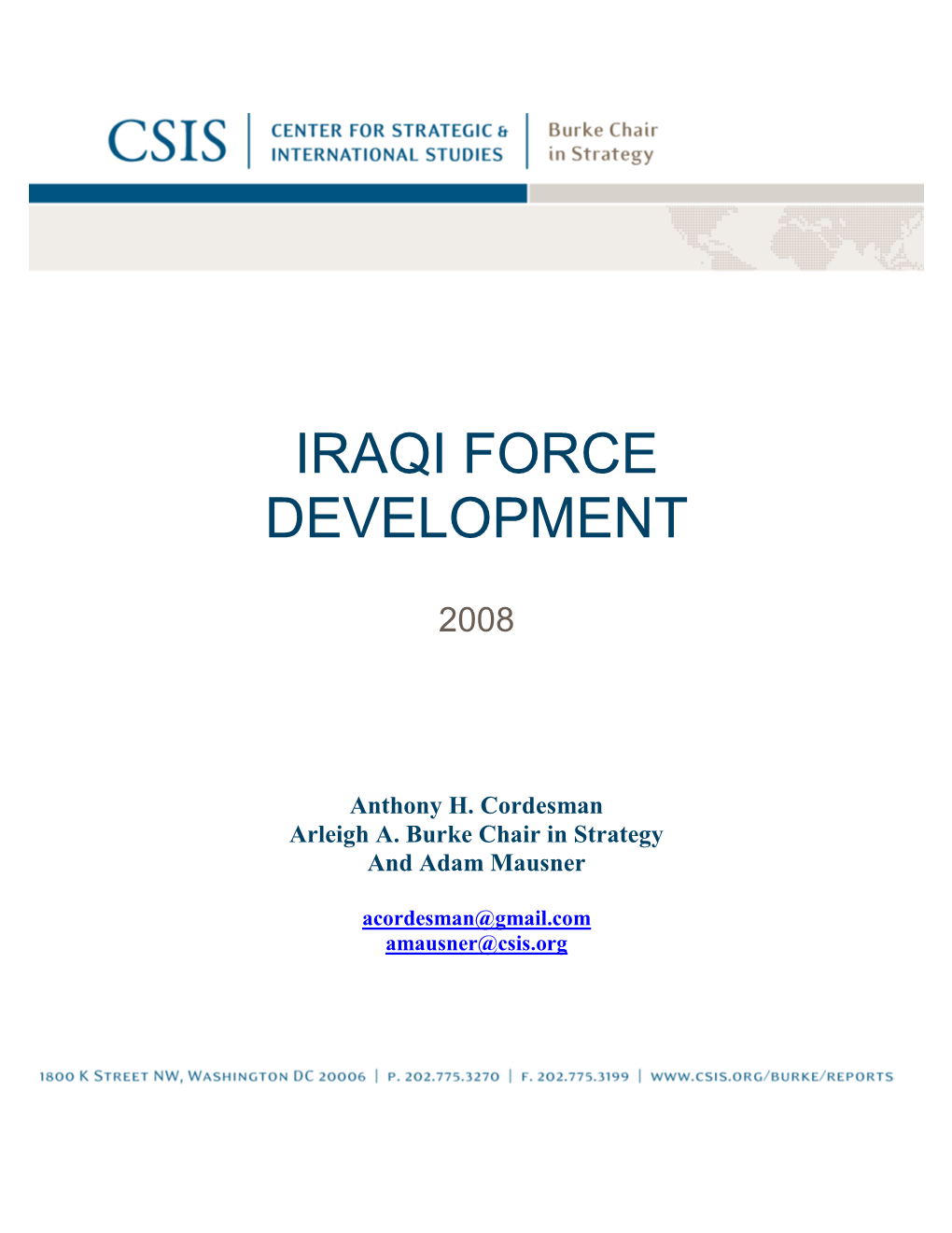 Iraqi Force Development