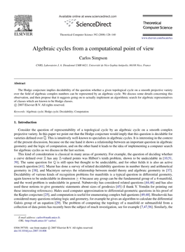 Algebraic Cycles from a Computational Point of View