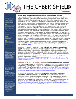 Cyber News for Counterintelligence / Information Technology / Security Professionals 13 November 2014