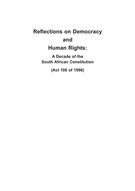 Reflections on Democracy and Human Rights