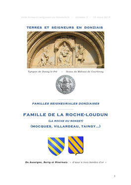 De La Roche-Loudun (La Roche Du Ronzet) (Mocques, Villardeau, Taingy…)