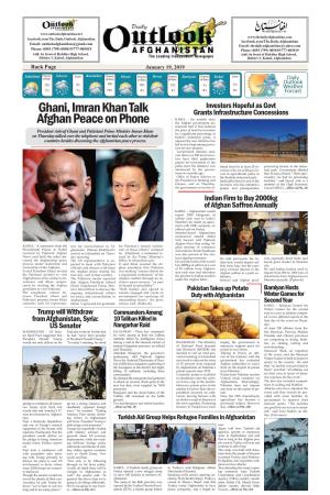 Ghani, Imran Khan Talk Afghan Peace on Phone