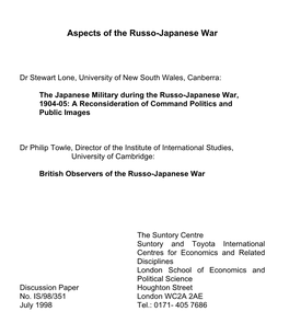 Aspects of the Russo-Japanese War