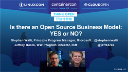 Is There an Open Source Business Model: YES Or