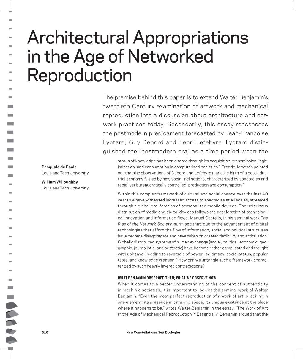 Architectural Appropriations in the Age of Networked Reproduction