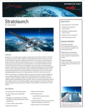 Stratolaunch QUICK FACTS Air Launch Vehicle