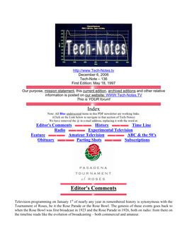 Tech-Note – 136 First Edition: May 18, 1997