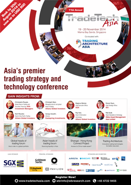 Asia's Premier Trading Strategy and Technology Conference
