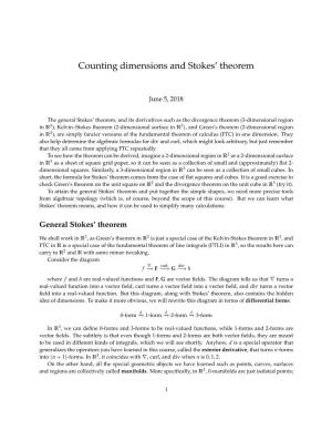 Counting Dimensions and Stokes' Theorem