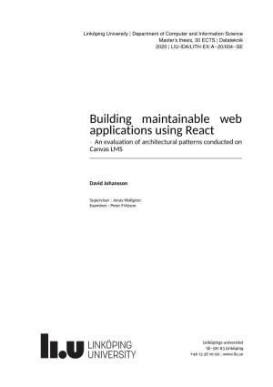Building Maintainable Web Applications Using React – an Evaluation of Architectural Patterns Conducted on Canvas LMS