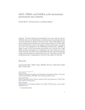 LIGO, VIRGO, and KAGRA As the International Gravitational Wave Network