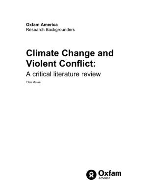 Climate Change and Violent Conflict: a Critical Literature Review