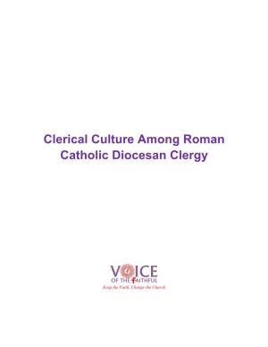 Clerical Culture Among Roman Catholic Diocesan Clergy